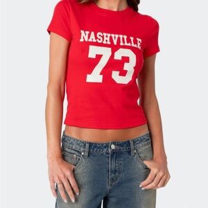 Nashville 73 Red Crop Graphic Tee